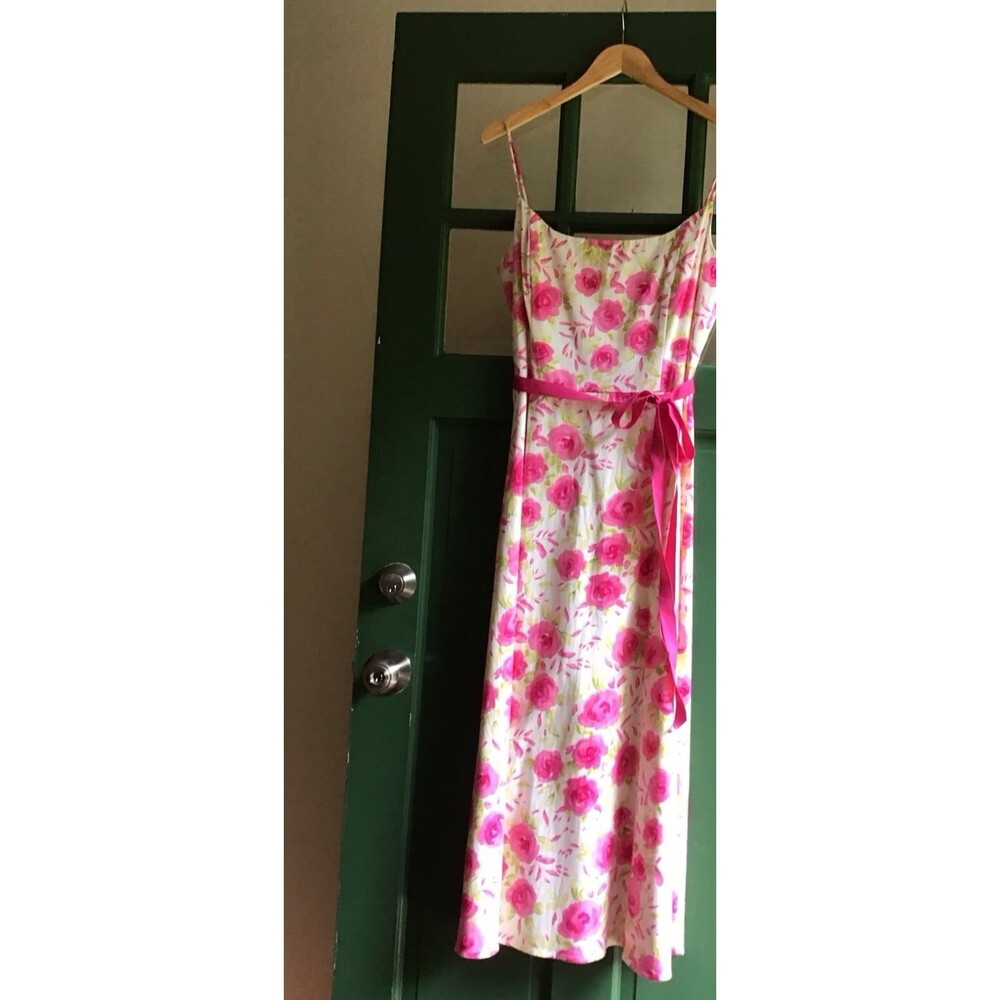 Vintage Coldwater Creek Pink Rose Floral Maxi Dress New with tags